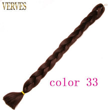 Load image into Gallery viewer, VERVES Braiding Hair One Piece Synthetic 82 Inch Heat Fiber Braid 165g/Piece Black Pure Color Jumbo Braid Hair Extensions