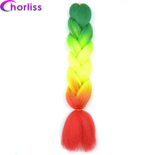 Load image into Gallery viewer, Chorliss Long  Jumbo Braids Ombre Braiding Hair Bundles Synthetic Hair Extensions Crochet Braids Natural Blue Pink Purple Blonde
