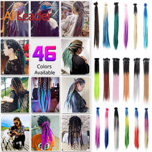 Load image into Gallery viewer, 5 Strands Synthetic 20 36inch Handmade Dreadlocks Hair Extensions Crochet Braid Hairpiece For Women/Men Pink Blue Crochet Hair