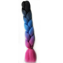 Load image into Gallery viewer, Pervado Hair 1pc 24" 100G/PC Ombre Jumbo Braids Crochet Hair Synthetic Braiding Hair Extension Yaki Bulk Red Green Rasta Color