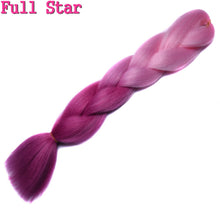 Load image into Gallery viewer, Full Star 24 Inch Synthetic Braiding Hair Jumbo Braids Ombre Jumbo Hair Extension For Women DIY Hair Braids Blue Green Yellow
