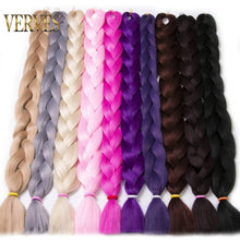 Load image into Gallery viewer, VERVES Braiding Hair One Piece Synthetic 82 Inch Heat Fiber Braid 165g/Piece Black Pure Color Jumbo Braid Hair Extensions