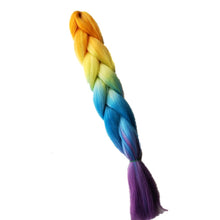 Load image into Gallery viewer, Pervado Hair Burg Brown Grey Ombre Crochet Braiding Hair Extensions One Piece 100g/Pack 24Inch Long Synthetic Jumbo Braids Hair