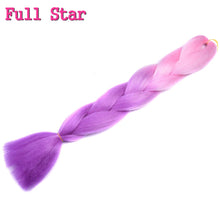 Load image into Gallery viewer, Full Star 24 Inch Synthetic Braiding Hair Jumbo Braids Ombre Jumbo Hair Extension For Women DIY Hair Braids Blue Green Yellow