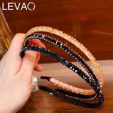 Load image into Gallery viewer, LEVAO Crystal Beaded Headband Head on Women Hairbands Handmade Shiny Rhinestone Hair Hoop Bands Bezel Girls Hair Ornament