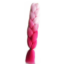 Load image into Gallery viewer, Pervado Hair Burg Brown Grey Ombre Crochet Braiding Hair Extensions One Piece 100g/Pack 24Inch Long Synthetic Jumbo Braids Hair