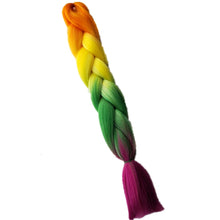 Load image into Gallery viewer, Pervado Hair Burg Brown Grey Ombre Crochet Braiding Hair Extensions One Piece 100g/Pack 24Inch Long Synthetic Jumbo Braids Hair