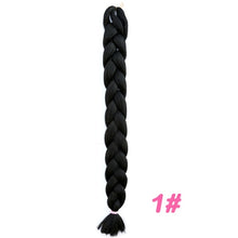 Load image into Gallery viewer, VERVES Braiding Hair One Piece Synthetic 82 Inch Heat Fiber Braid 165g/Piece Black Pure Color Jumbo Braid Hair Extensions