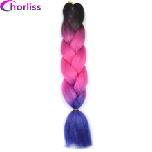 Load image into Gallery viewer, Chorliss Long  Jumbo Braids Ombre Braiding Hair Bundles Synthetic Hair Extensions Crochet Braids Natural Blue Pink Purple Blonde