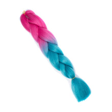 Load image into Gallery viewer, Pervado Hair 1pc 24" 100G/PC Ombre Jumbo Braids Crochet Hair Synthetic Braiding Hair Extension Yaki Bulk Red Green Rasta Color