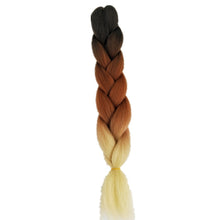 Load image into Gallery viewer, Pervado Hair 1pc 24" 100G/PC Ombre Jumbo Braids Crochet Hair Synthetic Braiding Hair Extension Yaki Bulk Red Green Rasta Color