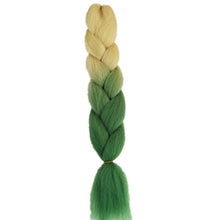 Load image into Gallery viewer, Pervado Hair 1pc 24" 100G/PC Ombre Jumbo Braids Crochet Hair Synthetic Braiding Hair Extension Yaki Bulk Red Green Rasta Color