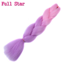 Load image into Gallery viewer, Full Star 24 Inch Synthetic Braiding Hair Jumbo Braids Ombre Jumbo Hair Extension For Women DIY Hair Braids Blue Green Yellow