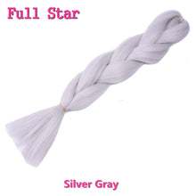 Load image into Gallery viewer, Full Star 24 Inch Synthetic Braiding Hair Jumbo Braids Ombre Jumbo Hair Extension For Women DIY Hair Braids Blue Green Yellow