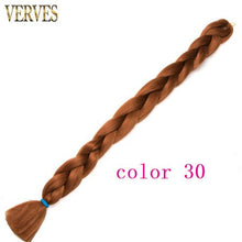 Load image into Gallery viewer, VERVES Braiding Hair One Piece Synthetic 82 Inch Heat Fiber Braid 165g/Piece Black Pure Color Jumbo Braid Hair Extensions