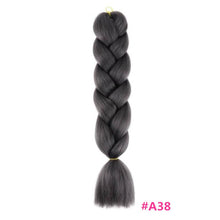 Load image into Gallery viewer, Pervado Hair Burg Brown Grey Ombre Crochet Braiding Hair Extensions One Piece 100g/Pack 24Inch Long Synthetic Jumbo Braids Hair