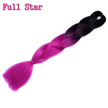 Load image into Gallery viewer, Full Star 24 Inch Synthetic Braiding Hair Jumbo Braids Ombre Jumbo Hair Extension For Women DIY Hair Braids Blue Green Yellow