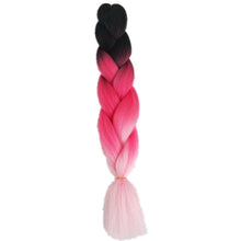 Load image into Gallery viewer, Pervado Hair 1pc 24" 100G/PC Ombre Jumbo Braids Crochet Hair Synthetic Braiding Hair Extension Yaki Bulk Red Green Rasta Color