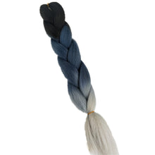 Load image into Gallery viewer, Pervado Hair Burg Brown Grey Ombre Crochet Braiding Hair Extensions One Piece 100g/Pack 24Inch Long Synthetic Jumbo Braids Hair