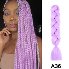 Load image into Gallery viewer, 24'' 100G Synthetic Jumbo Braiding Hair Ombre Rainbow Hair Extensions Festival Jumbo Crochet Hair Weaving Box Braids Hairpieces