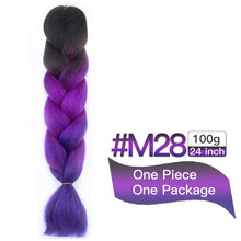 Load image into Gallery viewer, MSTN Synthetic Hair Ombre Long Straight Fake Braiding Hair Extension for Braids Jumbo Hair Hazel Braids Pink Hair Extensions
