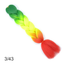Load image into Gallery viewer, 24Inch Synthetic Long Jumbo Ombre Braiding Hair  For Women Colorful Braids 100g Rainbow Hair Gray  Black Trend Way