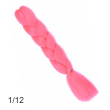 Load image into Gallery viewer, 24Inch Synthetic Long Jumbo Ombre Braiding Hair  For Women Colorful Braids 100g Rainbow Hair Gray  Black Trend Way