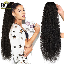 Load image into Gallery viewer, BOL Curly Ponytail Extension Human Hair Feeling Natural Hairpiece 24-32Inch Soft Long Drawstring Hair PonyTail Clip On for Women