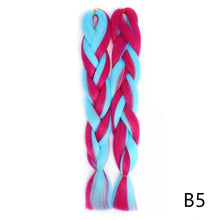 Load image into Gallery viewer, Aigemei 24'' Inter-color Jumbo Braids Long Synthetic Braiding Hair Crochet Braid Hair Extensions Red Yellow Blue Mix Color