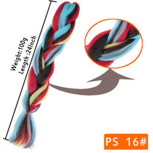 Load image into Gallery viewer, 24inch Synthetic HairPieces Braids Jumbo Hair Extensions Braiding Rainbow Blue Pink Blonde Purple Ombre DreadLock Braid MUMUPI