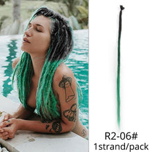 Load image into Gallery viewer, 5 Strands Synthetic 20 36inch Handmade Dreadlocks Hair Extensions Crochet Braid Hairpiece For Women/Men Pink Blue Crochet Hair