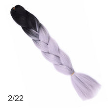 Load image into Gallery viewer, 24Inch Synthetic Long Jumbo Ombre Braiding Hair  For Women Colorful Braids 100g Rainbow Hair Gray  Black Trend Way