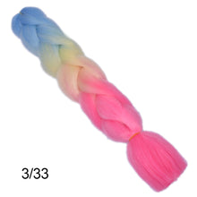 Load image into Gallery viewer, 24Inch Synthetic Long Jumbo Ombre Braiding Hair  For Women Colorful Braids 100g Rainbow Hair Gray  Black Trend Way