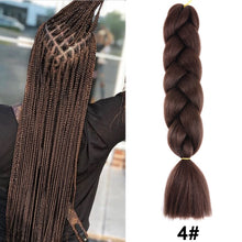 Load image into Gallery viewer, 24'' 100G Synthetic Jumbo Braiding Hair Ombre Rainbow Hair Extensions Festival Jumbo Crochet Hair Weaving Box Braids Hairpieces