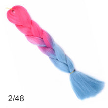 Load image into Gallery viewer, 24Inch Synthetic Long Jumbo Ombre Braiding Hair  For Women Colorful Braids 100g Rainbow Hair Gray  Black Trend Way
