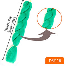 Load image into Gallery viewer, 24inch Synthetic HairPieces Braids Jumbo Hair Extensions Braiding Rainbow Blue Pink Blonde Purple Ombre DreadLock Braid MUMUPI