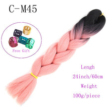 Load image into Gallery viewer, Ombre Jumbo Braids Hair 24inch 100g Synthetic Braiding Hair Crochet Braid Hair Extension  for Women Blond Brown Pink Purple