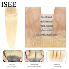 Load image into Gallery viewer, Peruvian Body Wave 613 Lace Closure Wig 150% Density ISEE HAIR Body Wave Honey Blonde 13X4 Lace Front Human Hair Wigs For Women