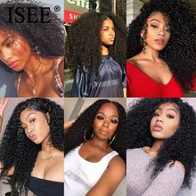 Load image into Gallery viewer, ISEE HAIR Mongolian Kinky Curly Hair Extension 100% Human Hair Bundles Unprocessed Virgin Hair Weaves 1/3/4 Bundles Nature Color