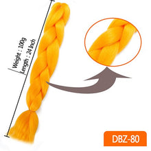 Load image into Gallery viewer, 24inch Synthetic HairPieces Braids Jumbo Hair Extensions Braiding Rainbow Blue Pink Blonde Purple Ombre DreadLock Braid MUMUPI