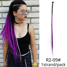 Load image into Gallery viewer, 5 Strands Synthetic 20 36inch Handmade Dreadlocks Hair Extensions Crochet Braid Hairpiece For Women/Men Pink Blue Crochet Hair