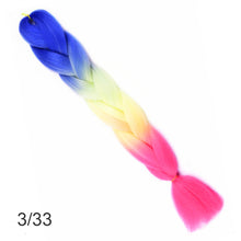 Load image into Gallery viewer, 24Inch Synthetic Long Jumbo Ombre Braiding Hair  For Women Colorful Braids 100g Rainbow Hair Gray  Black Trend Way