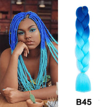 Load image into Gallery viewer, 24'' 100G Synthetic Jumbo Braiding Hair Ombre Rainbow Hair Extensions Festival Jumbo Crochet Hair Weaving Box Braids Hairpieces