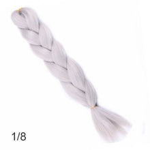 Load image into Gallery viewer, 24Inch Synthetic Long Jumbo Ombre Braiding Hair  For Women Colorful Braids 100g Rainbow Hair Gray  Black Trend Way