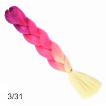 Load image into Gallery viewer, 24Inch Synthetic Long Jumbo Ombre Braiding Hair  For Women Colorful Braids 100g Rainbow Hair Gray  Black Trend Way