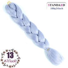 Load image into Gallery viewer, AILIADE 24 inch Jumbo Braids Long Ombre Synthetic High Temperature Braiding Kanekalon Hair Extensions African White Black Women