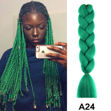 Load image into Gallery viewer, 24'' 100G Synthetic Jumbo Braiding Hair Ombre Rainbow Hair Extensions Festival Jumbo Crochet Hair Weaving Box Braids Hairpieces