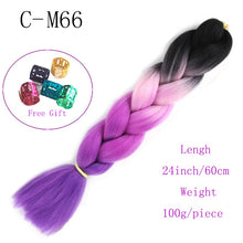 Load image into Gallery viewer, Ombre Jumbo Braids Hair 24inch 100g Synthetic Braiding Hair Crochet Braid Hair Extension  for Women Blond Brown Pink Purple