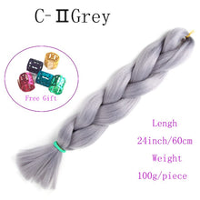 Load image into Gallery viewer, Ombre Jumbo Braids Hair 24inch 100g Synthetic Braiding Hair Crochet Braid Hair Extension  for Women Blond Brown Pink Purple