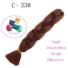Load image into Gallery viewer, Ombre Jumbo Braids Hair 24inch 100g Synthetic Braiding Hair Crochet Braid Hair Extension  for Women Blond Brown Pink Purple
